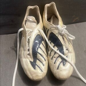 Adidas Men's White and Black Soccer Shoes